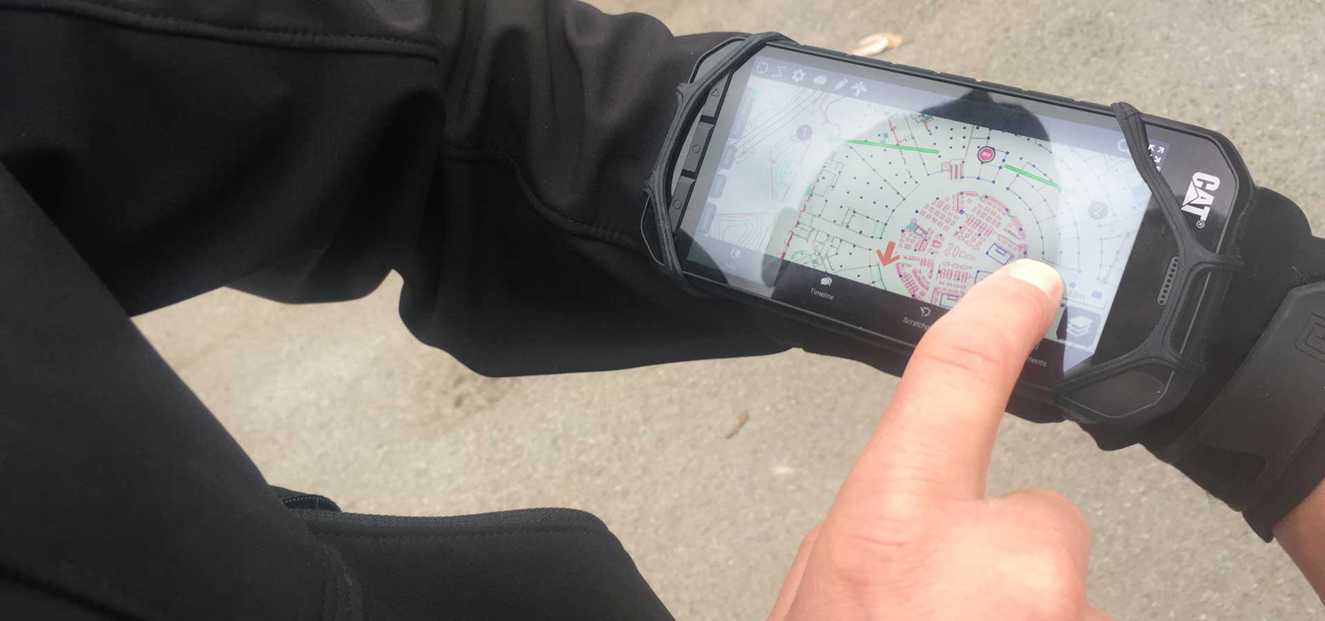 hand held device showing map
